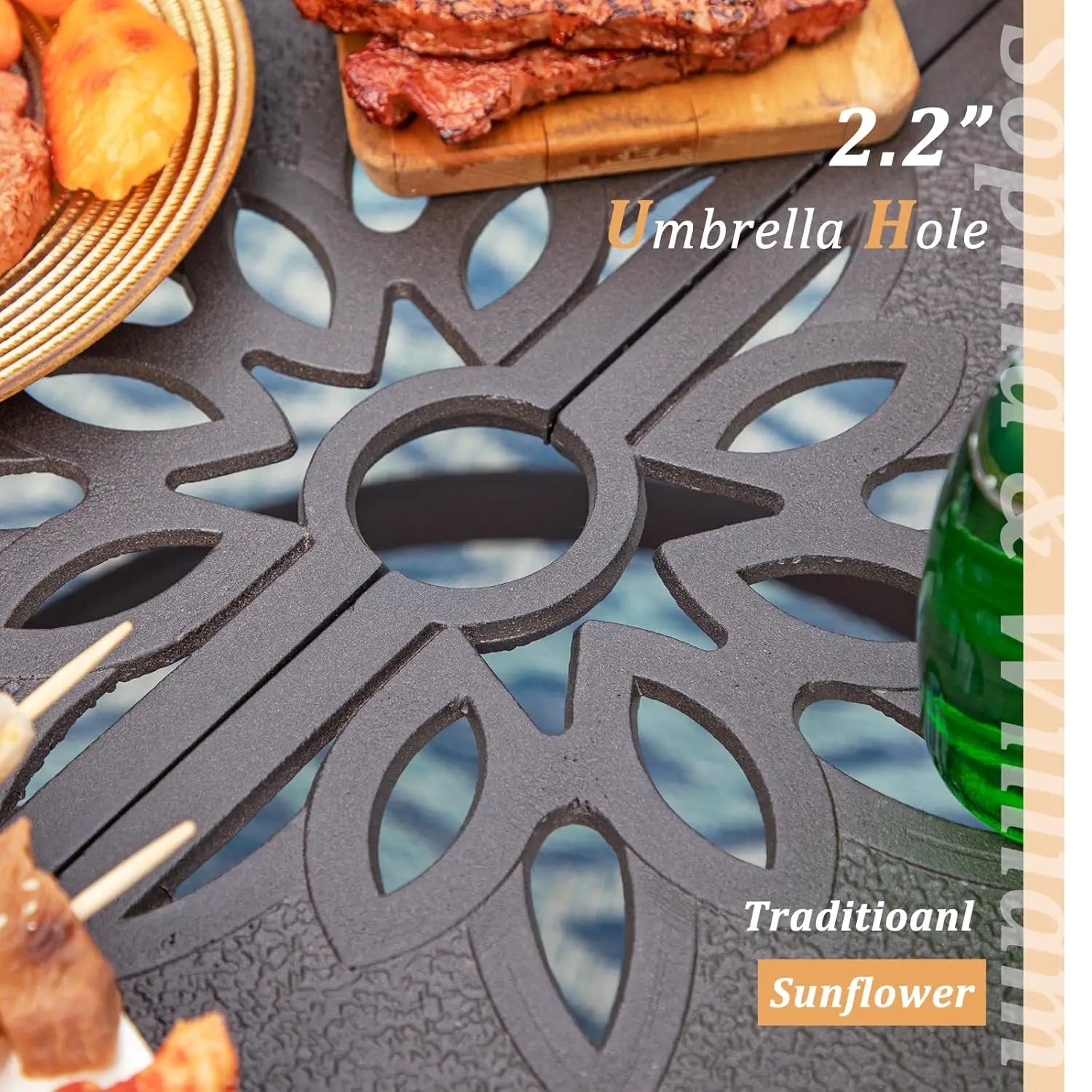 Round Cast Aluminum Outdoor Bronze