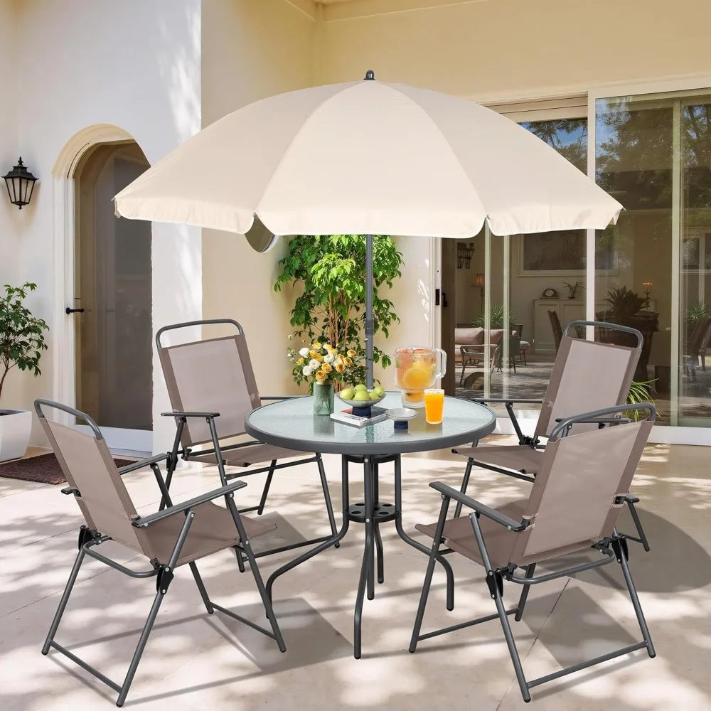 6-Piece Folding Patio Set All-Weather