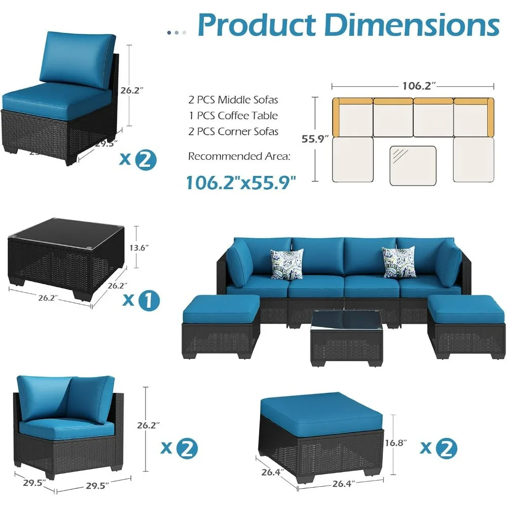 7-Piece Rattan Patio Set