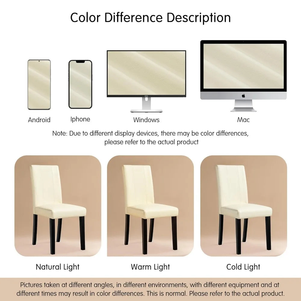 4 Faux Leather Upholstered Modern