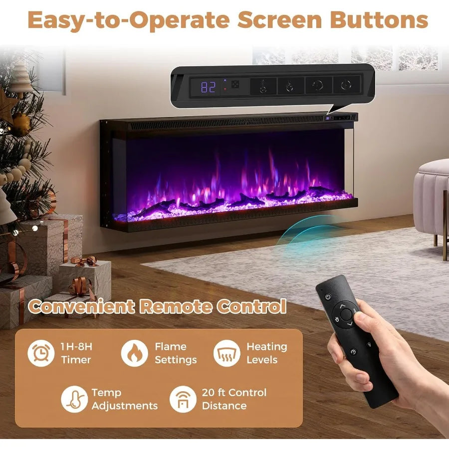 3-Sided 50" Electric Fireplace