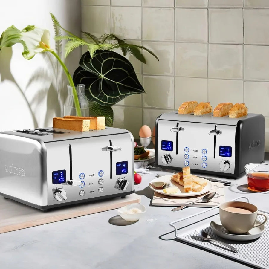 4 Slice Toaster, LED Display, Stainless