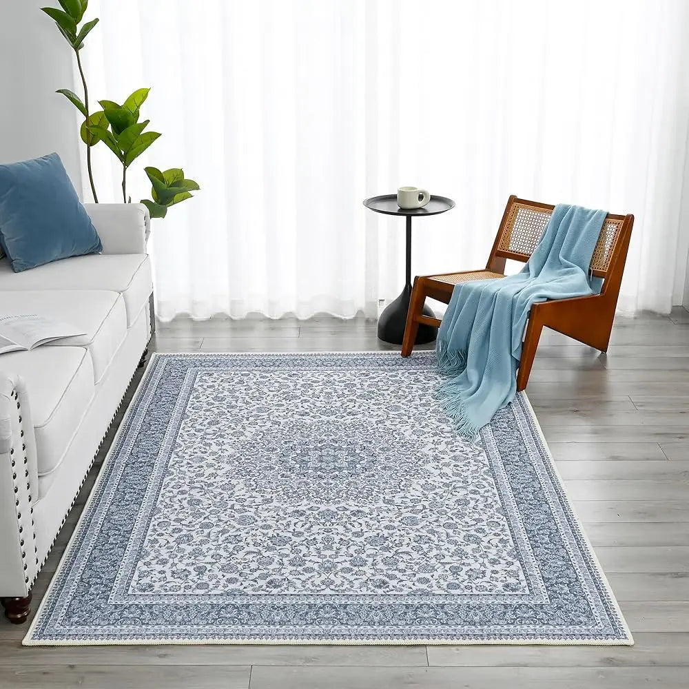 Floral Washable Area Rug 5X7