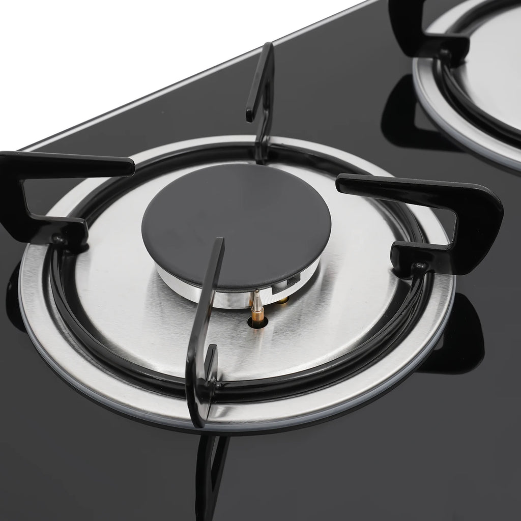 5-Burner Natural Gas Stove Tempered Glass Battery Ignition