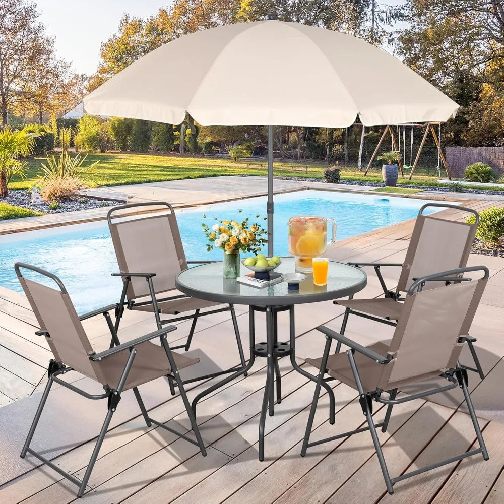 6-Piece Folding Patio Set All-Weather