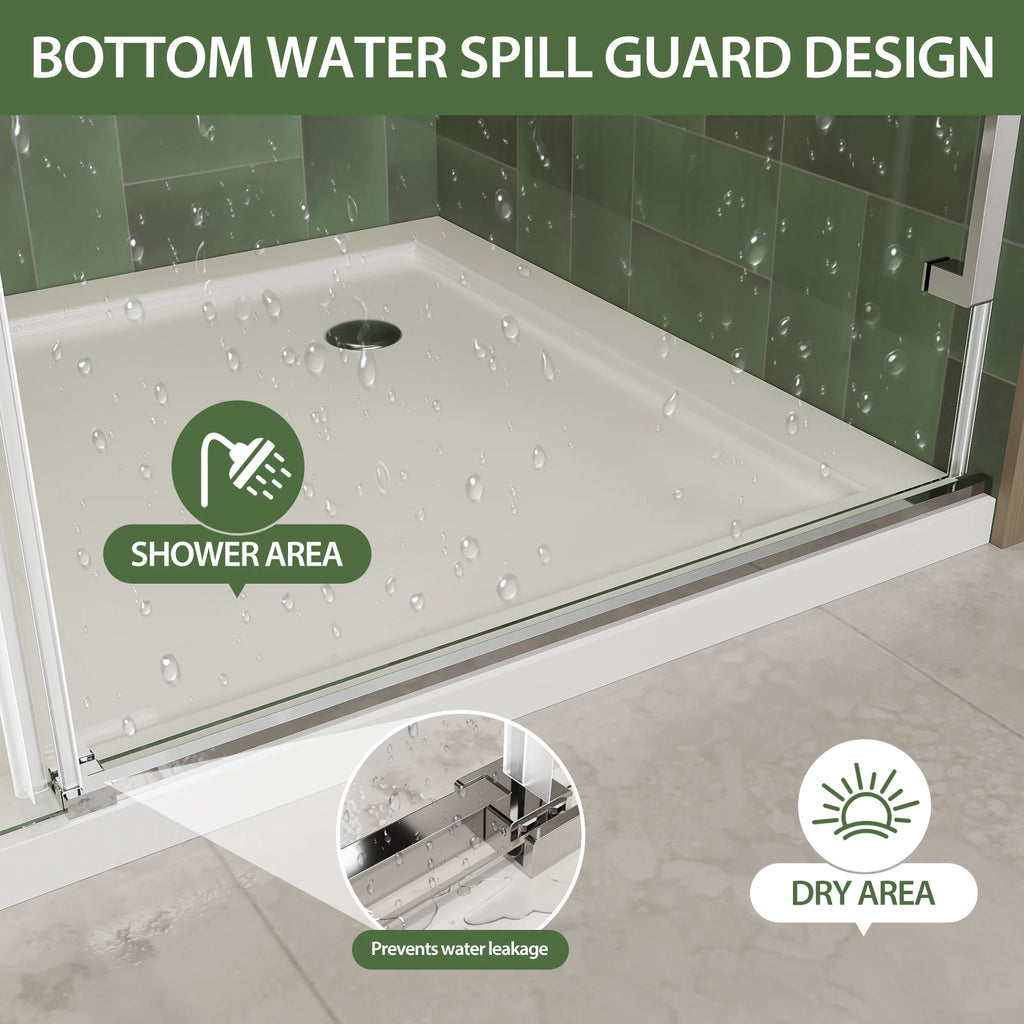 56"-60"Wx75 H Frameless Sliding Shower Door