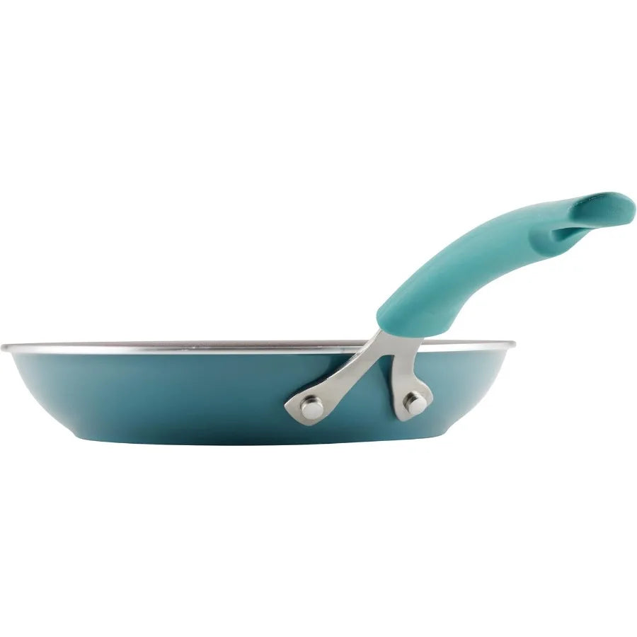 Nonstick Cookware Pots and Pan Set 10 Pcs Agave Blue