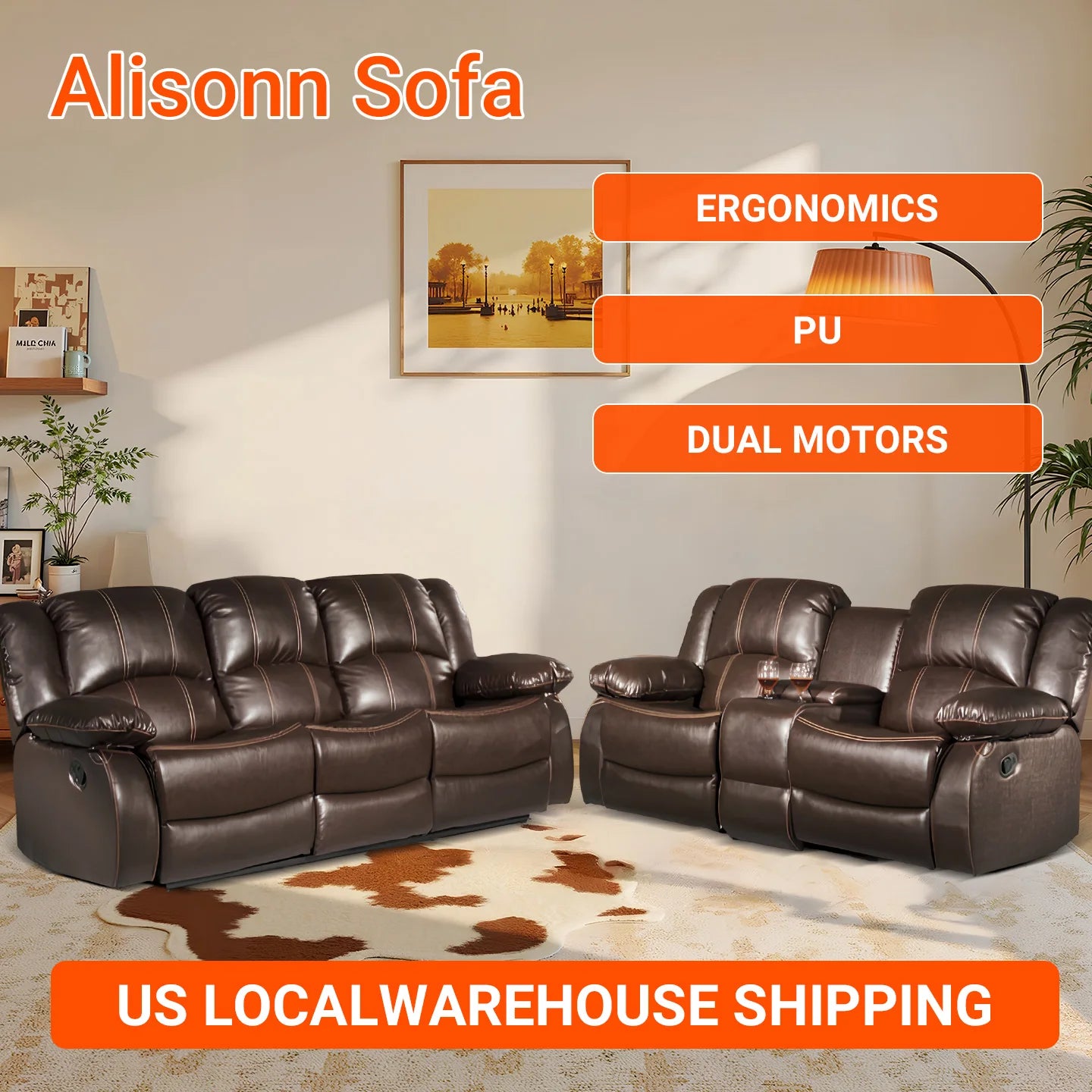 Power Loveseat Recliner Sofa Theater