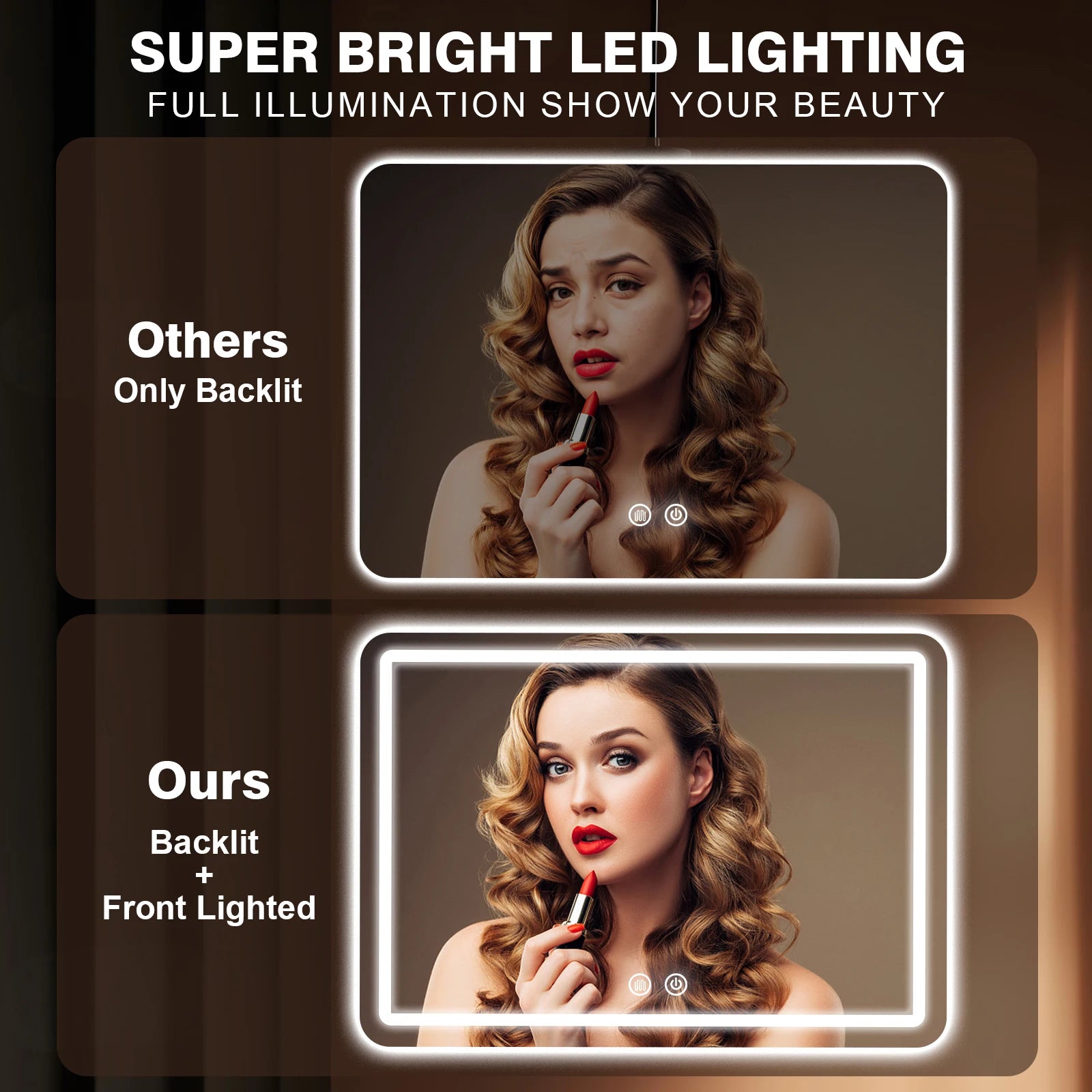 32x40 inch LED Bathroom Mirror Vanity