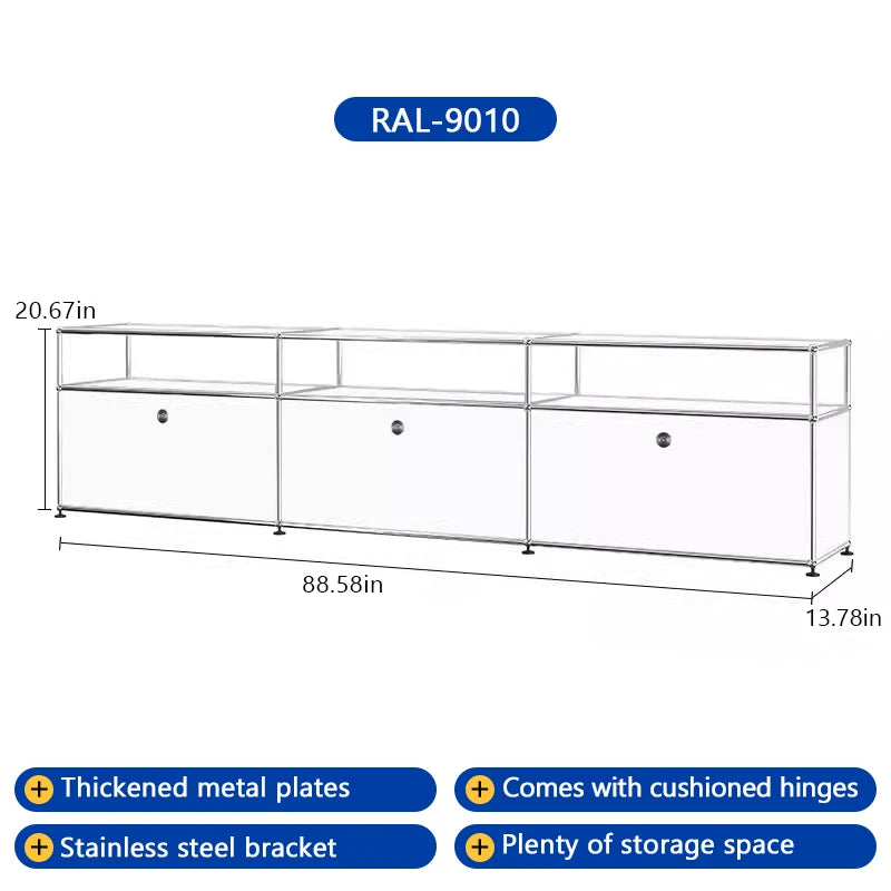 Metal TV Stand W/Cabinets