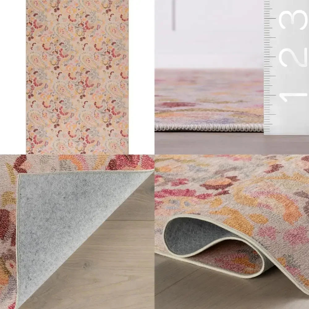 4x6 Multicolored Floral Washable