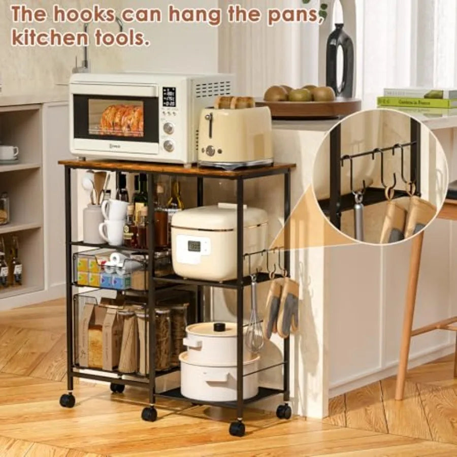 Rolling Microwave/Storage/Drawers, cart