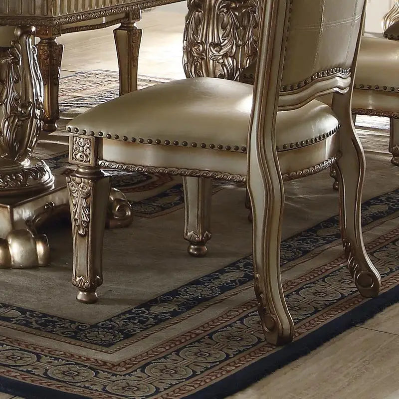 2 Bone /Gold Patina Tufted