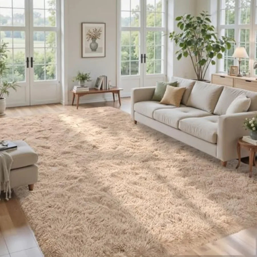 8x10 Area Rug Fluffy Beige