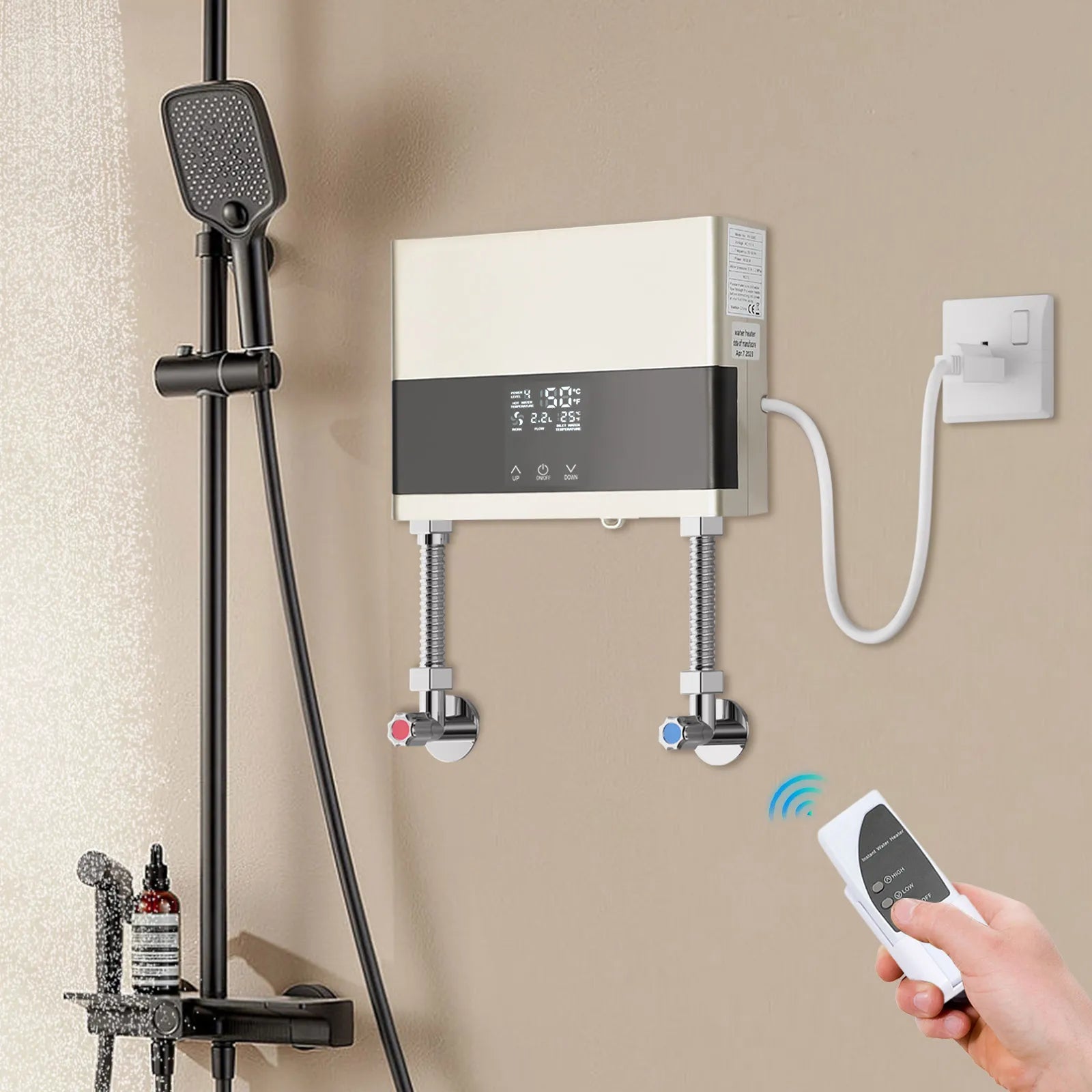 Smart Electric Water Heater, 1300-4000W Adjustable