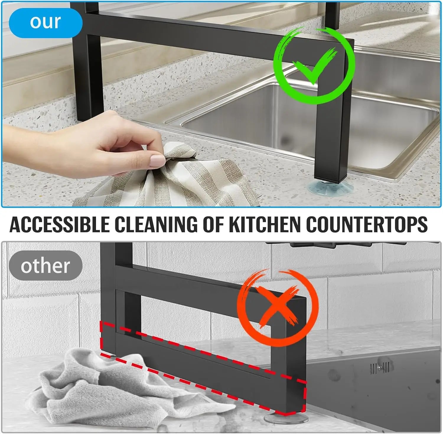 Large Adjustable Over-The-Sink Rack,
