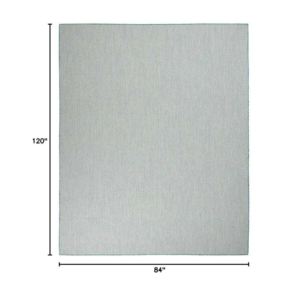 Indoor/Outdoor Ivory Aqua 7' X 10'