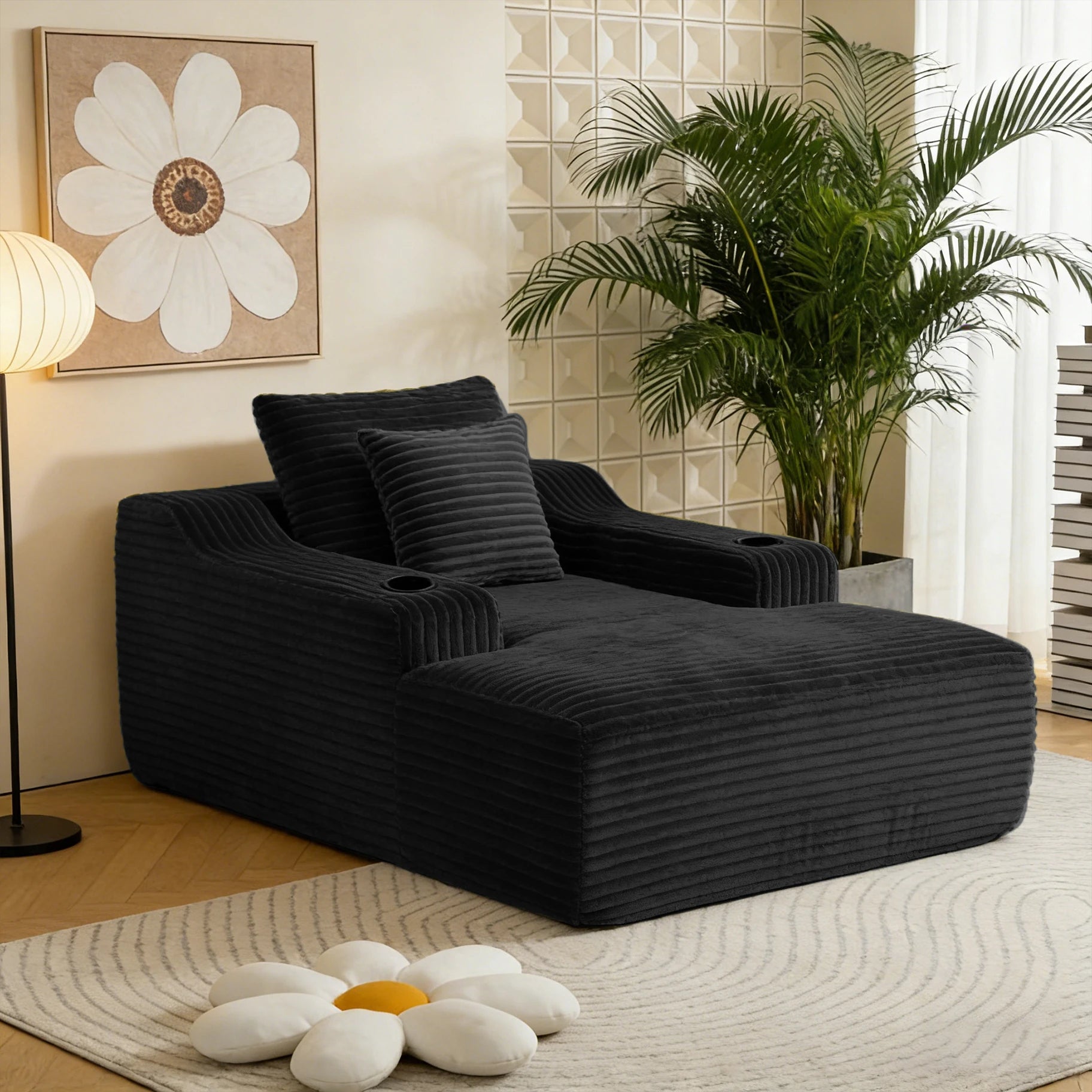 67'' Corduroy Chaise Lounge