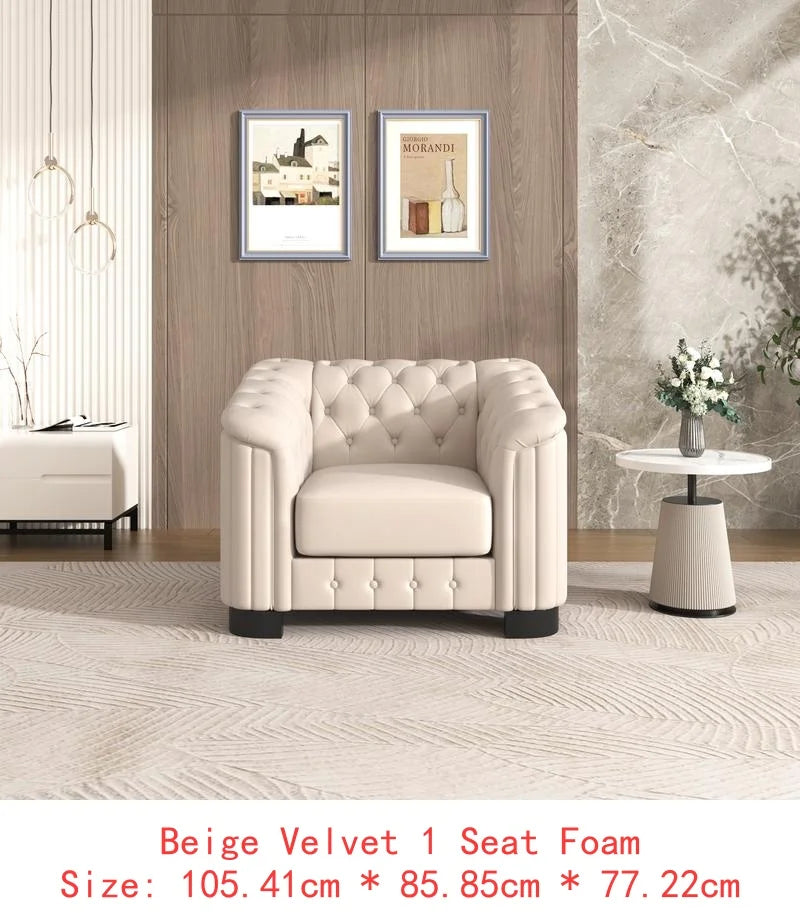 Modern 3-Piece Sofa Set Velvet