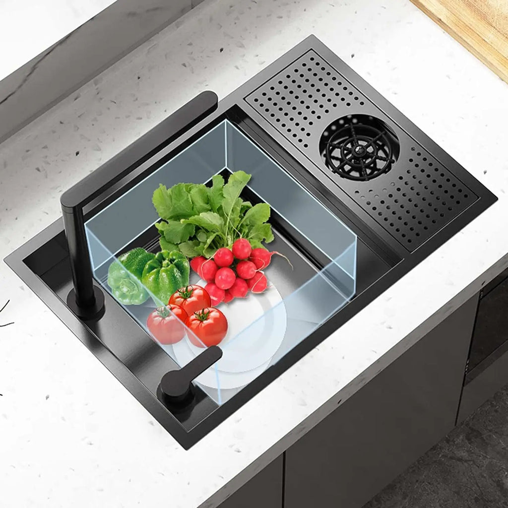 Black Mini Bar/Cafe/RV Up and Down Faucet