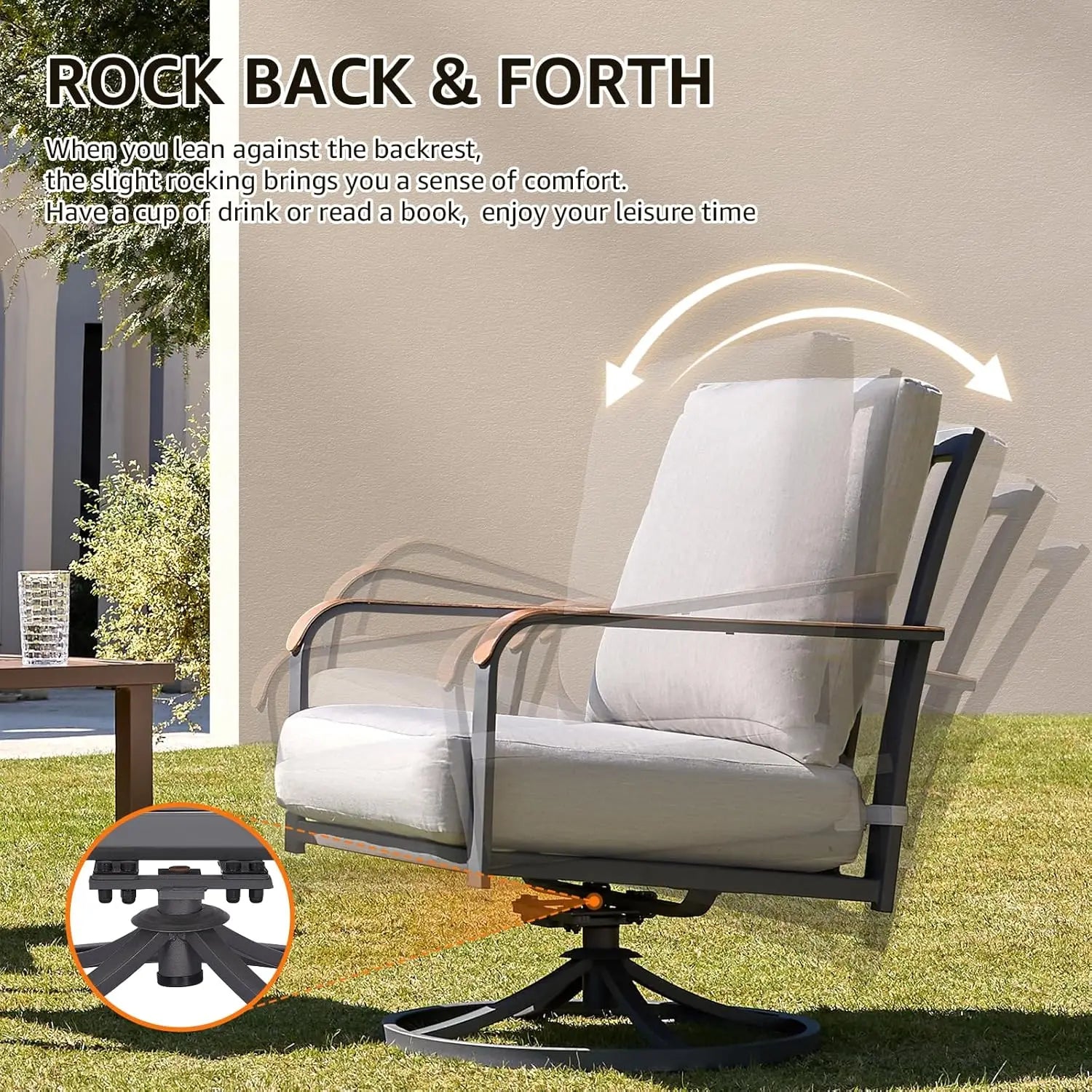 3 Piece Bistro Set Rocking Chairs