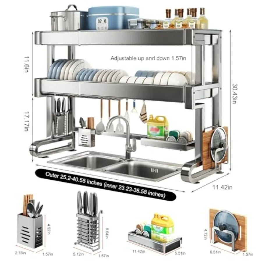 Dish Rack 3 Tier Full 304 Stainless Steel
