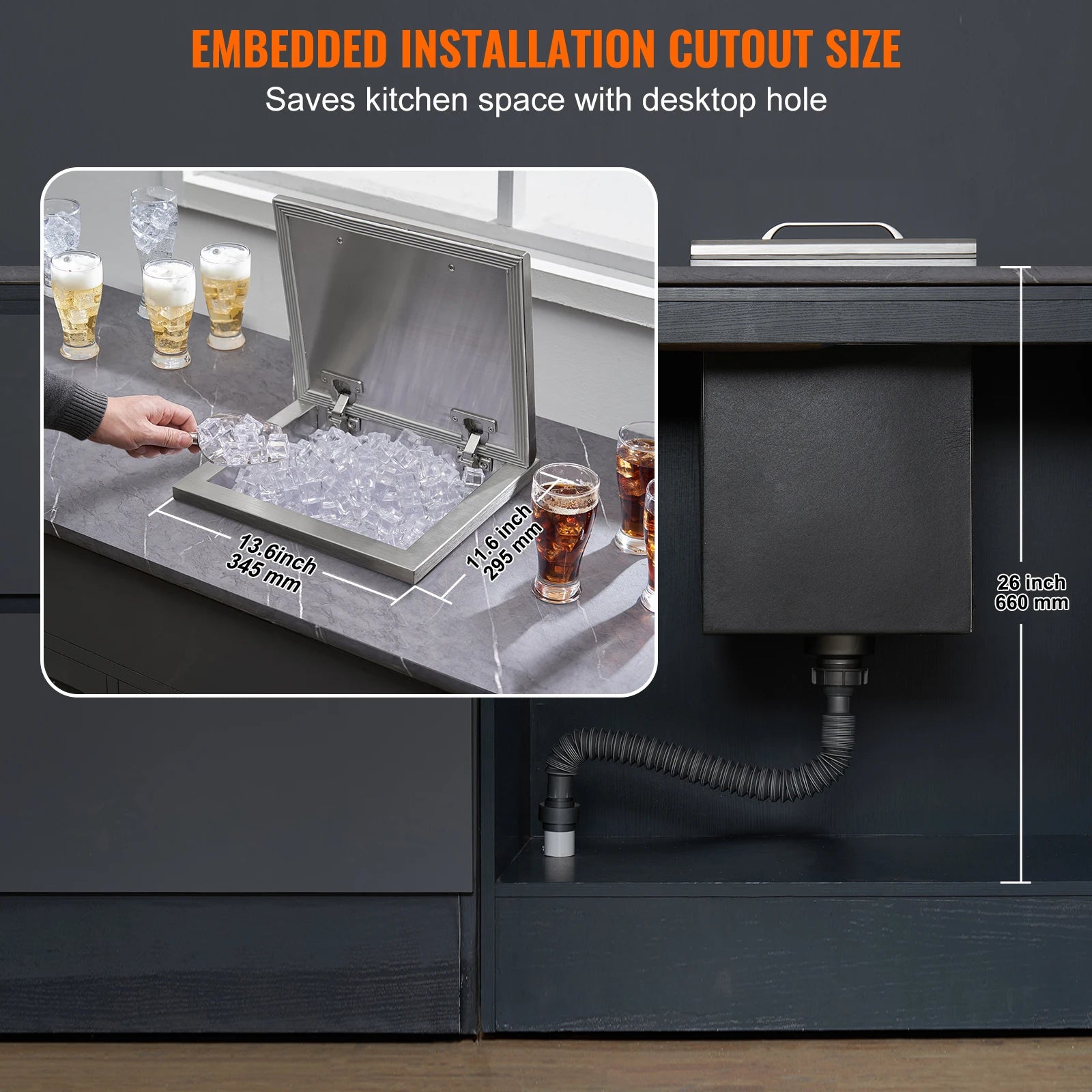 Drop in Ice Chest Stainless Commercial