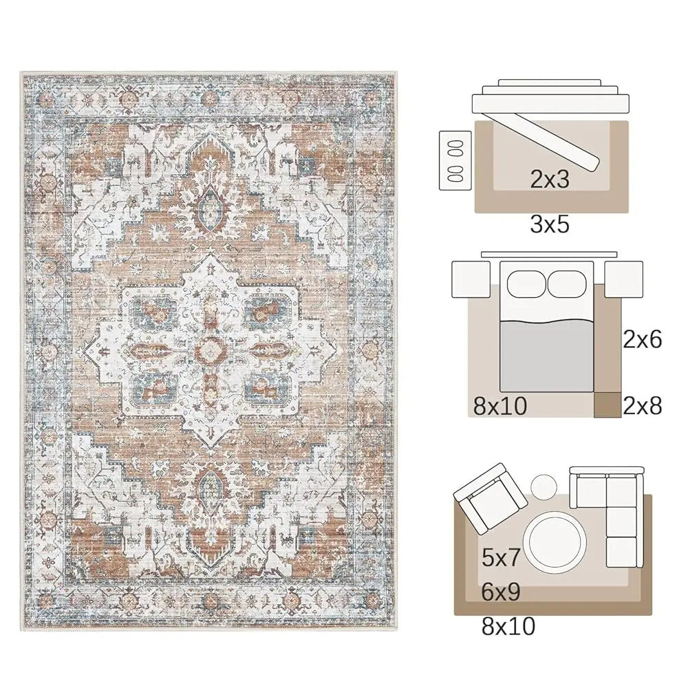 5X7 Area Rugs Bedroom Washable
