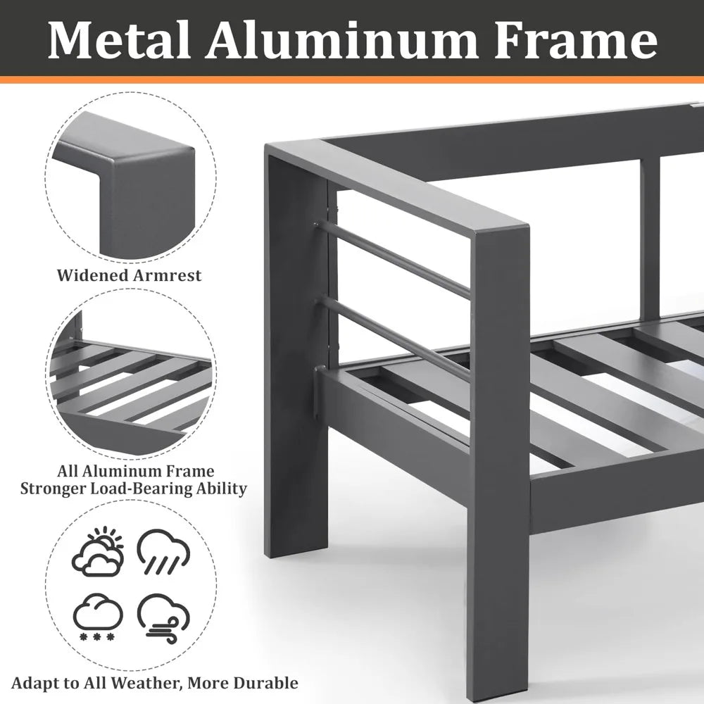 All-Weather Aluminum Patio Sofa