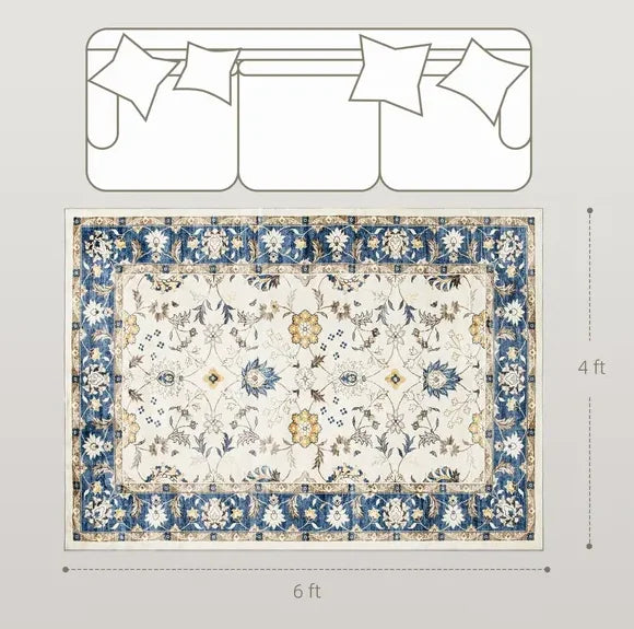 4x6 Washable Floral