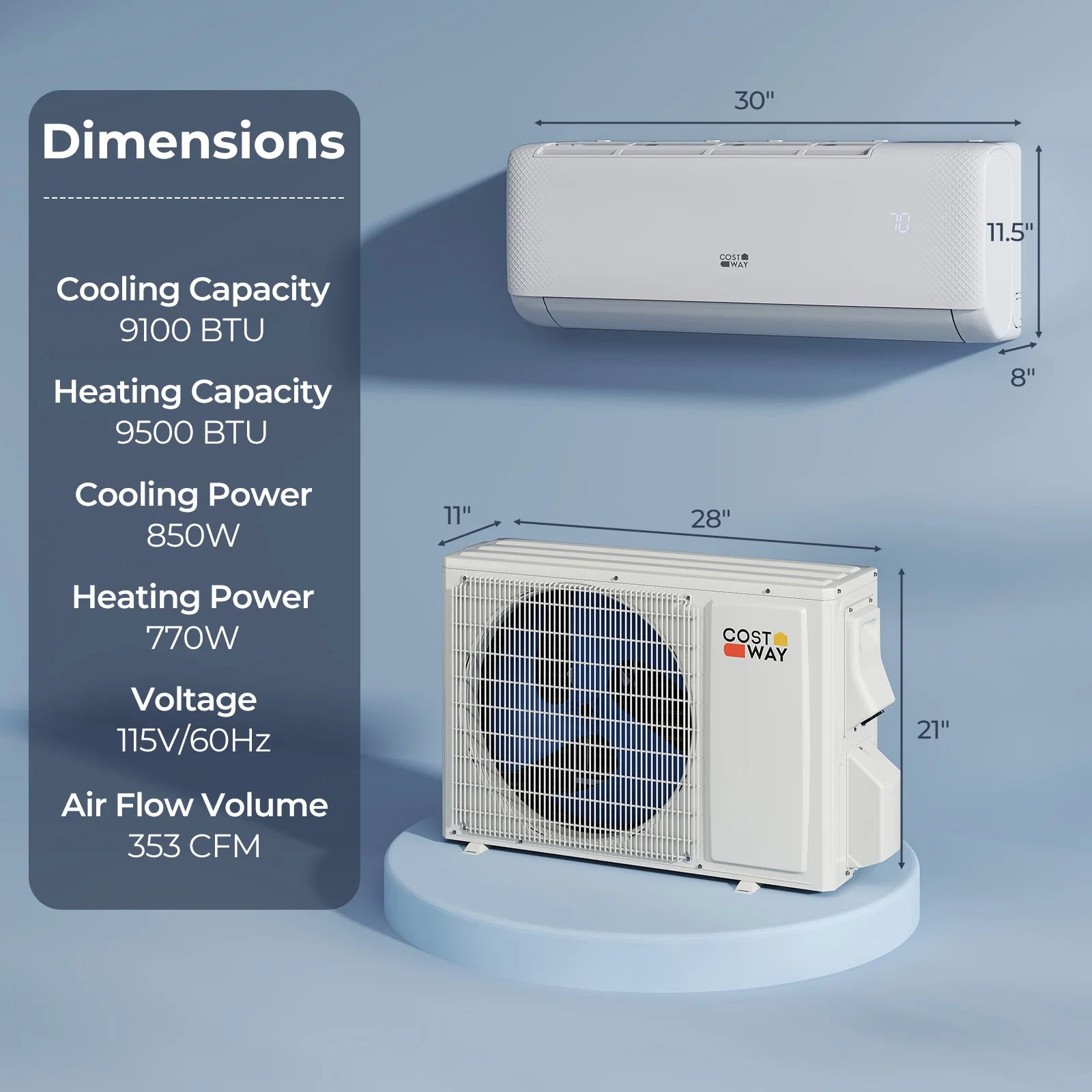 12000BTU Wifi AC 22 SEER2115V Inverter Air Conditioner