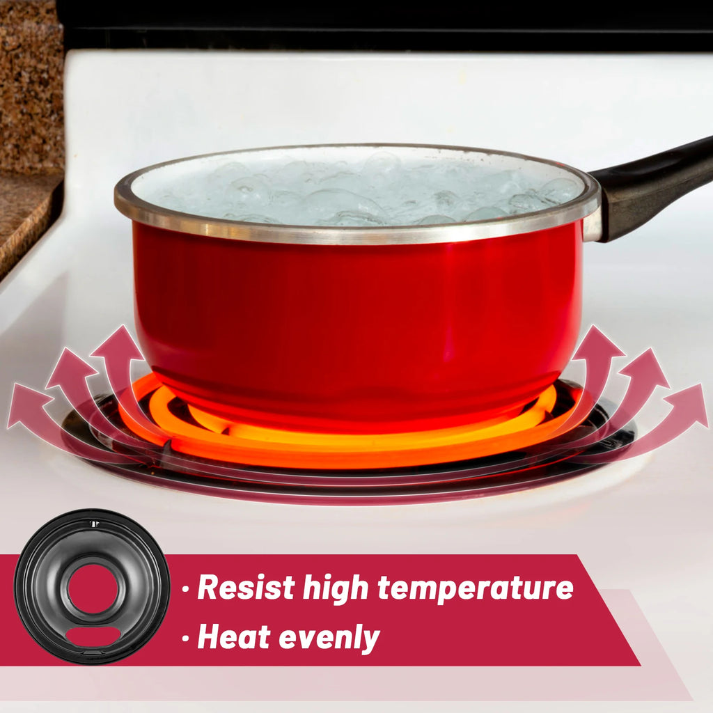 2-6" 2-8" Black Cooktop Drip Pans