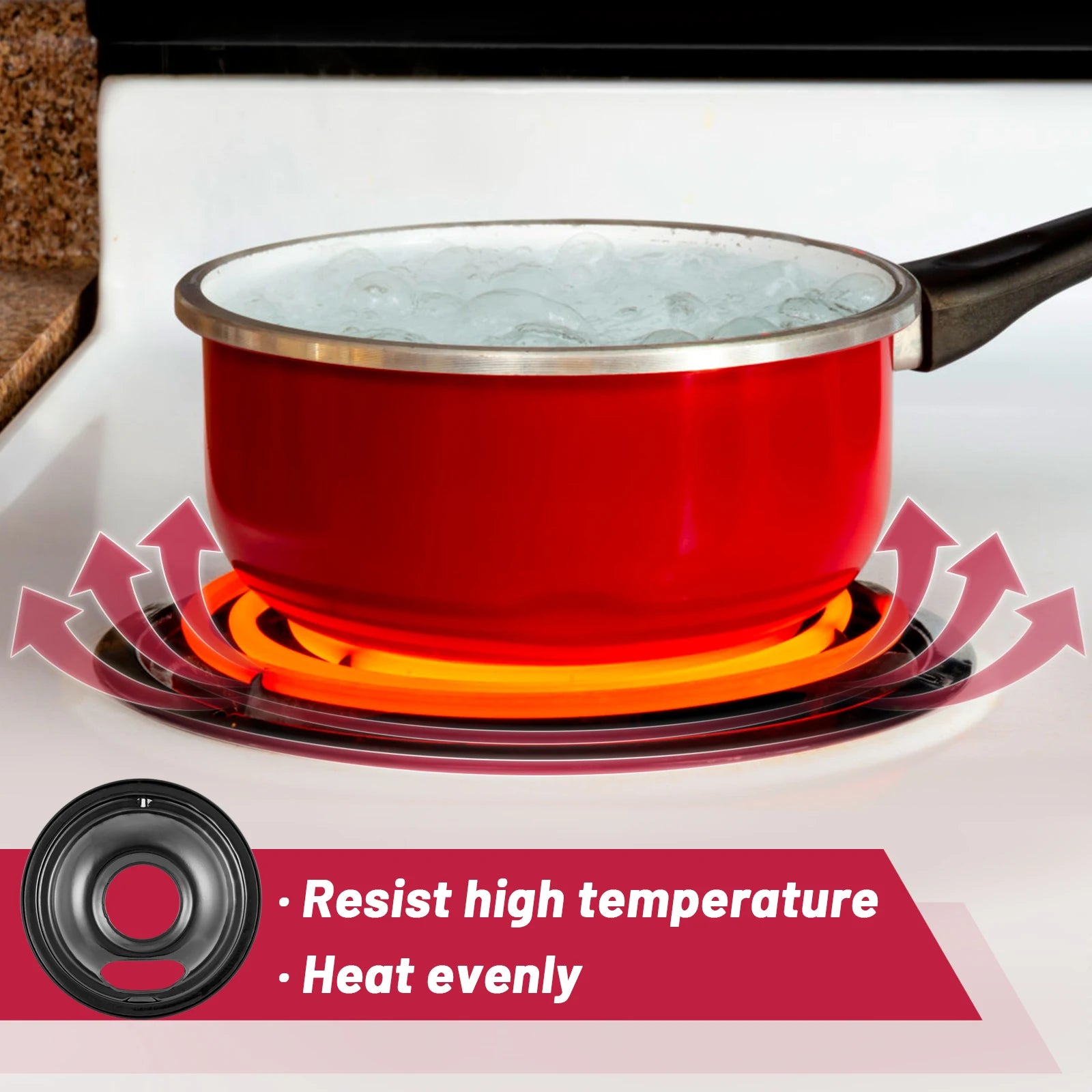2-6" 2-8" Black Cooktop Drip Pans