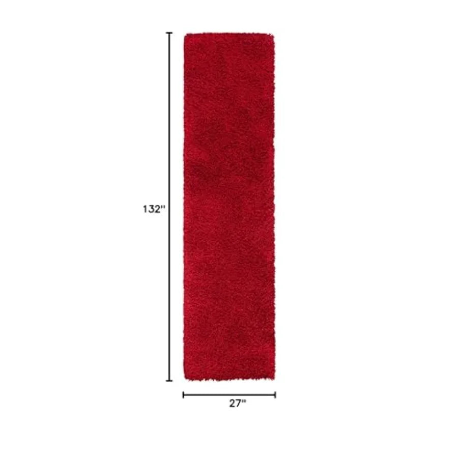 2'3"x11' Shag Runner Red Easy Care