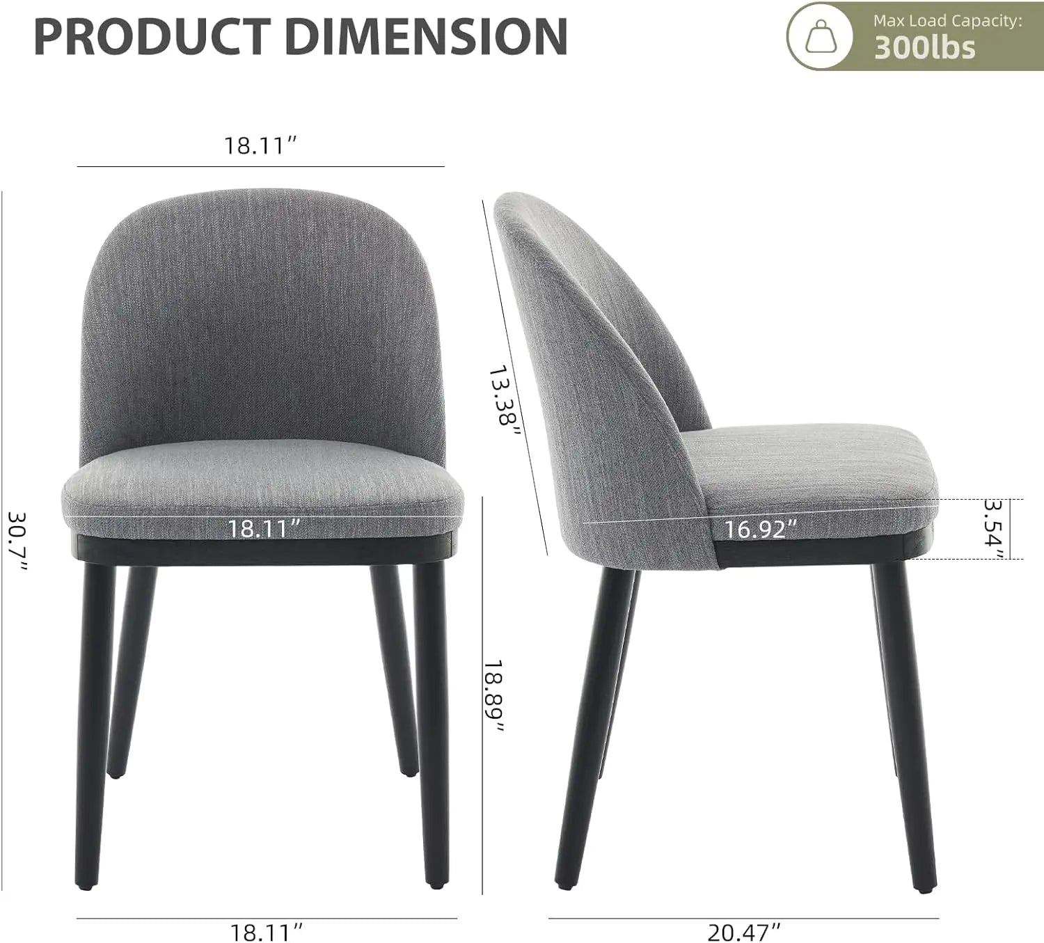 2 Upholstered Modern Fabric