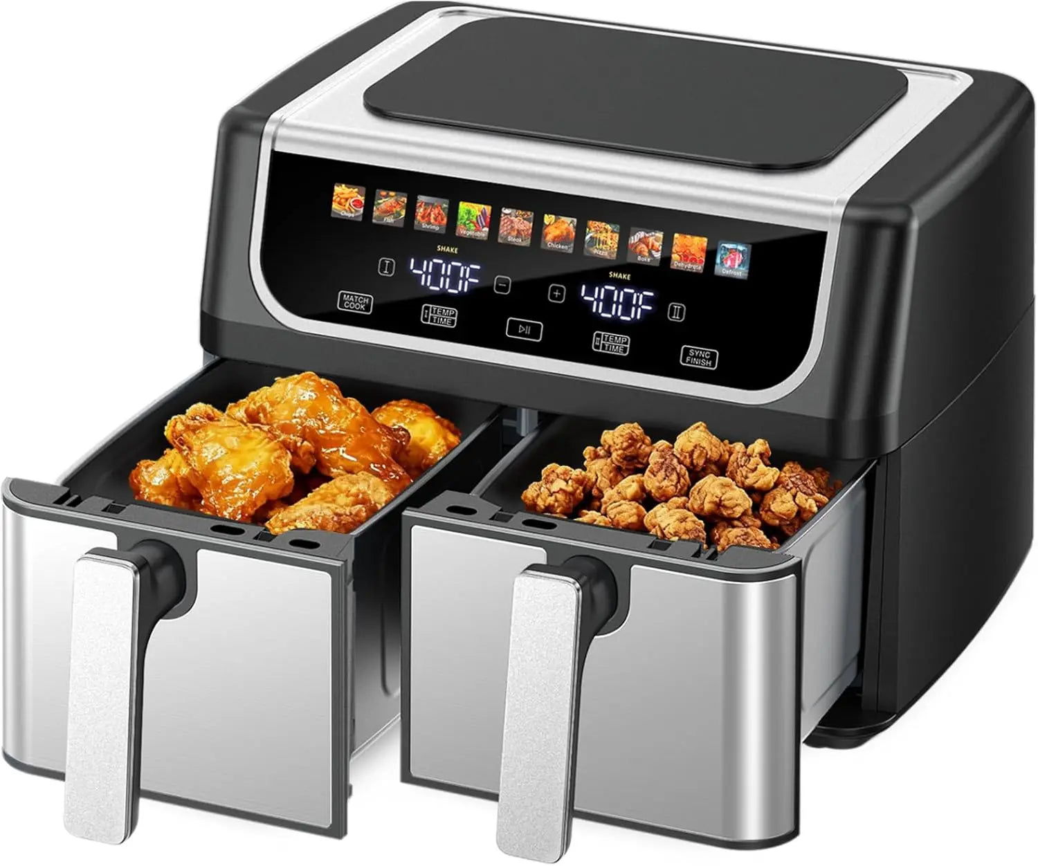 Dual Basket Air Fryer, 9.5 Quart Large