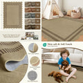 5x7 Washable Scalloped Edges Brown/Tan