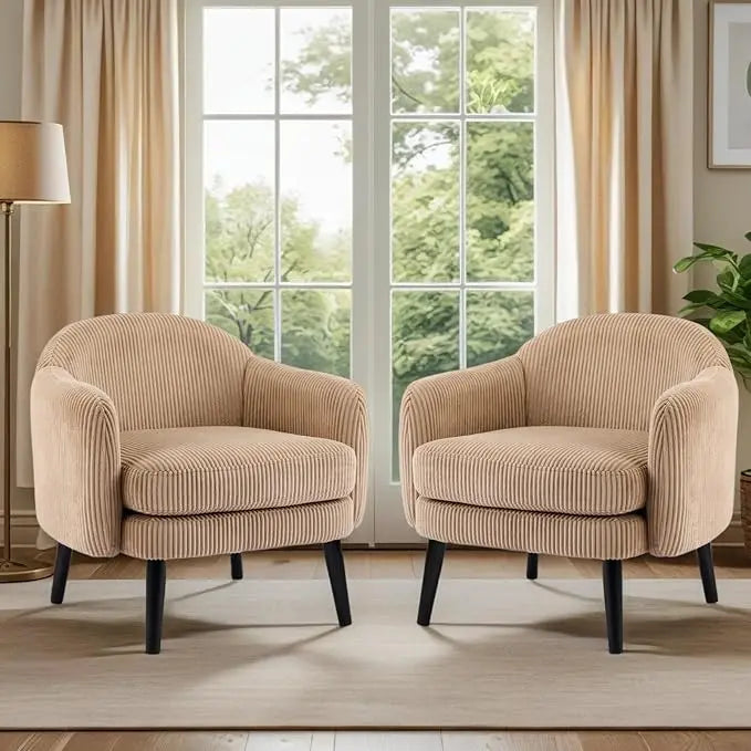 2 30.3" Wide Modern Barrel Armchairs