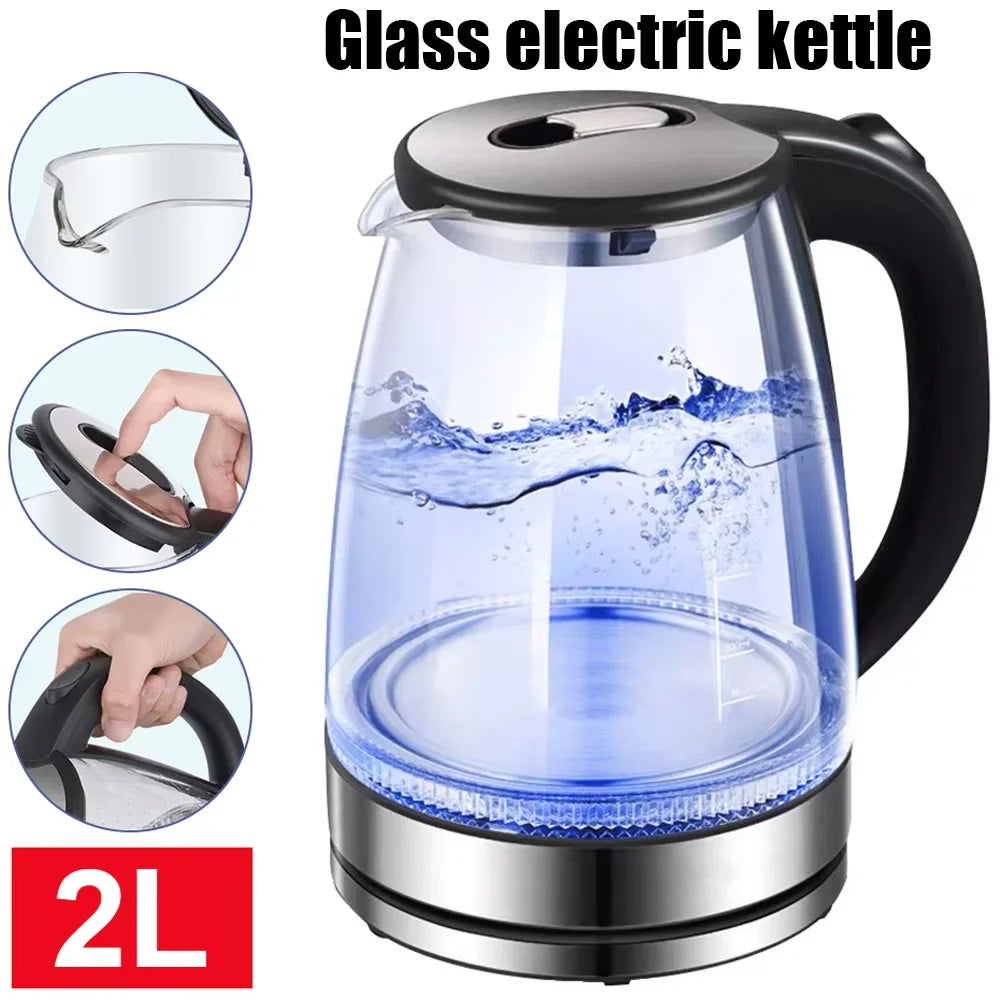 2L Electric Glass Kettle with LED Indicator