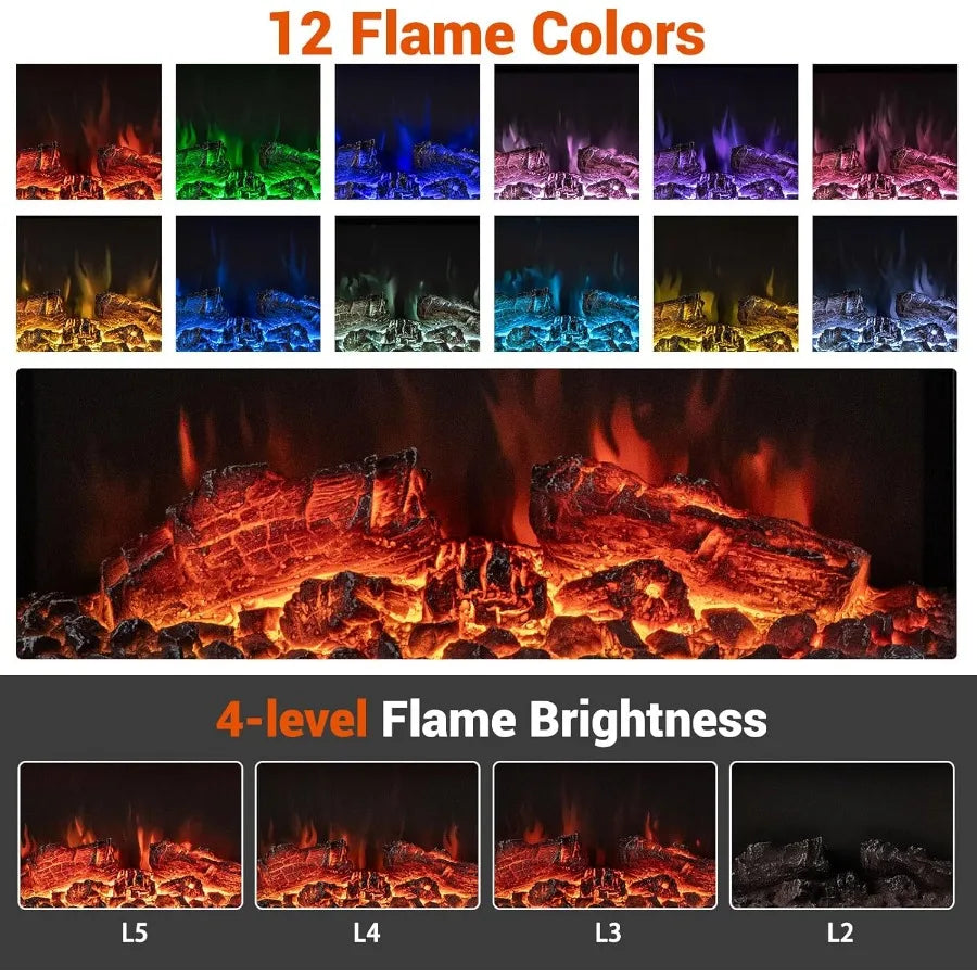 18" Fireplace w/32" Floating Mantel Remote