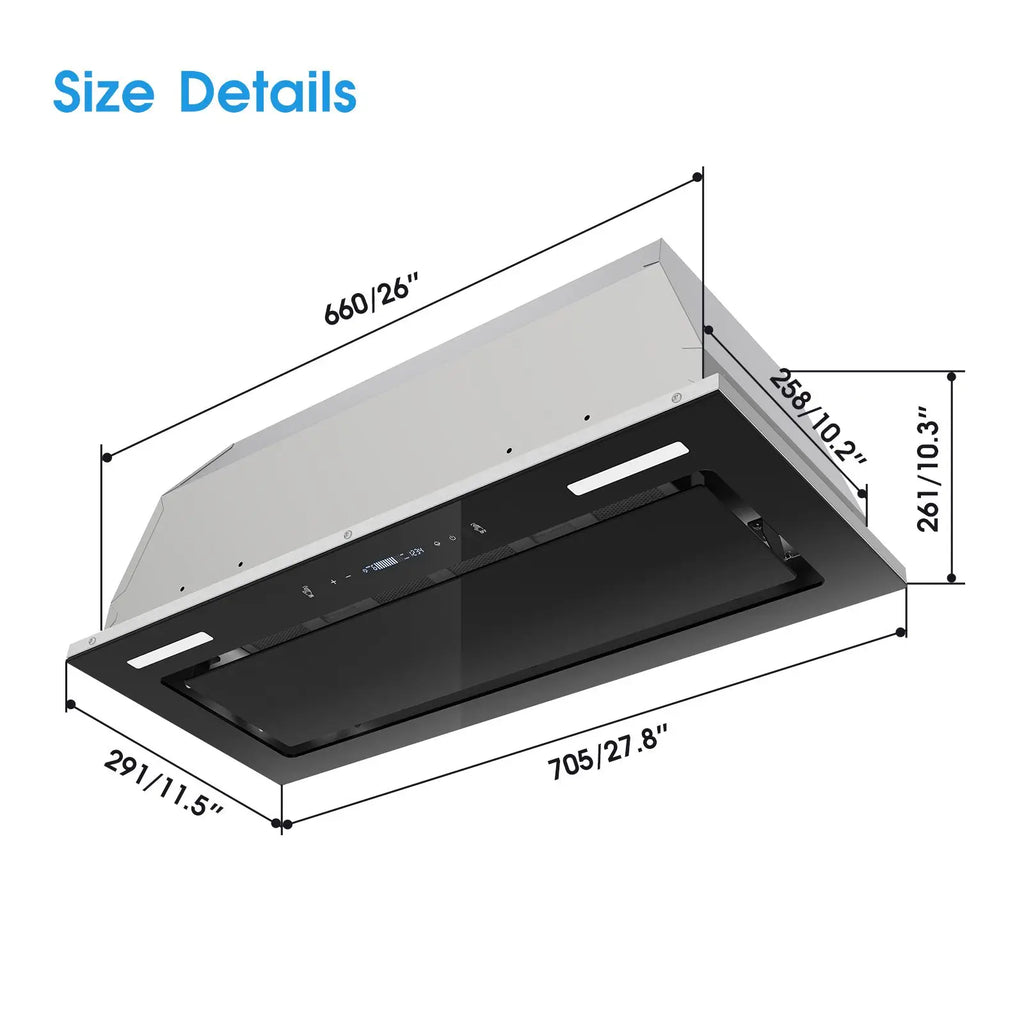 30" 900CFM Built-in, Touch Sensing, Ducted/Ductless
