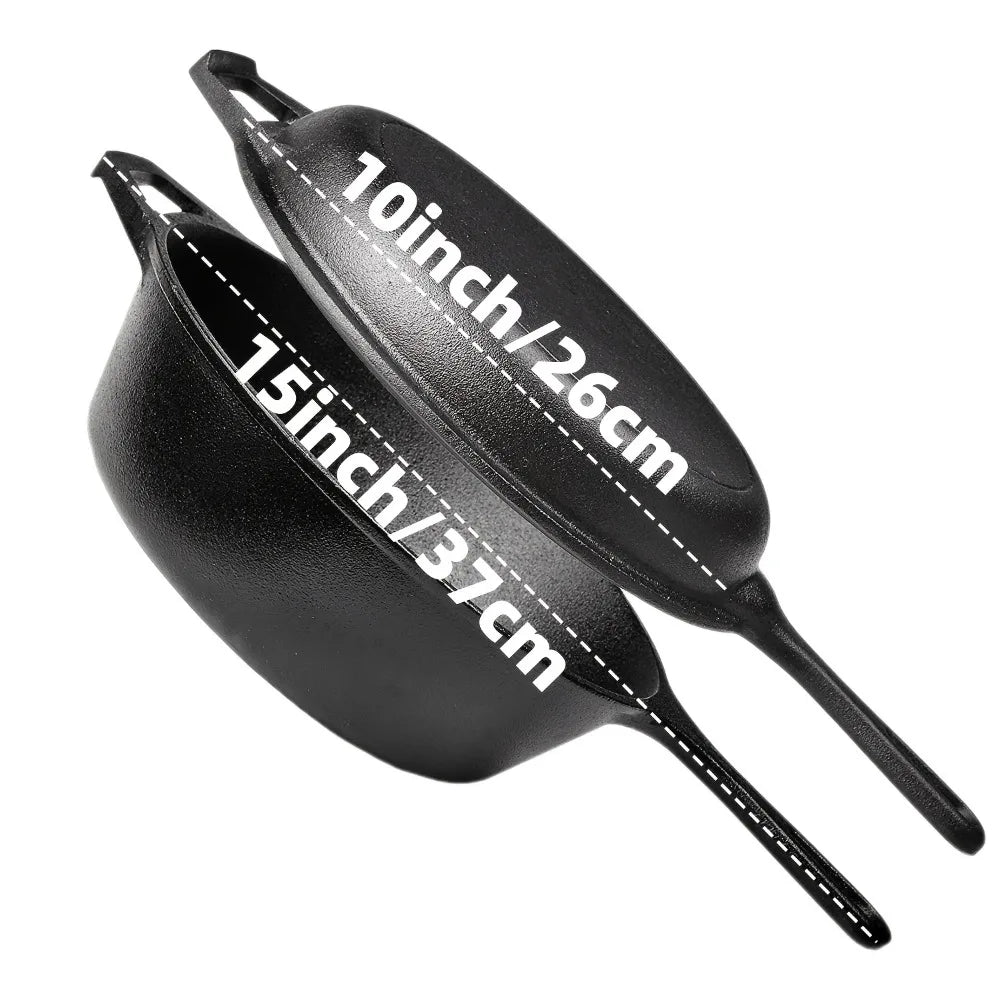 3PCS Cast Iron Skillet Set (6/8/10") Pre-Seasoned, Heavy-Duty