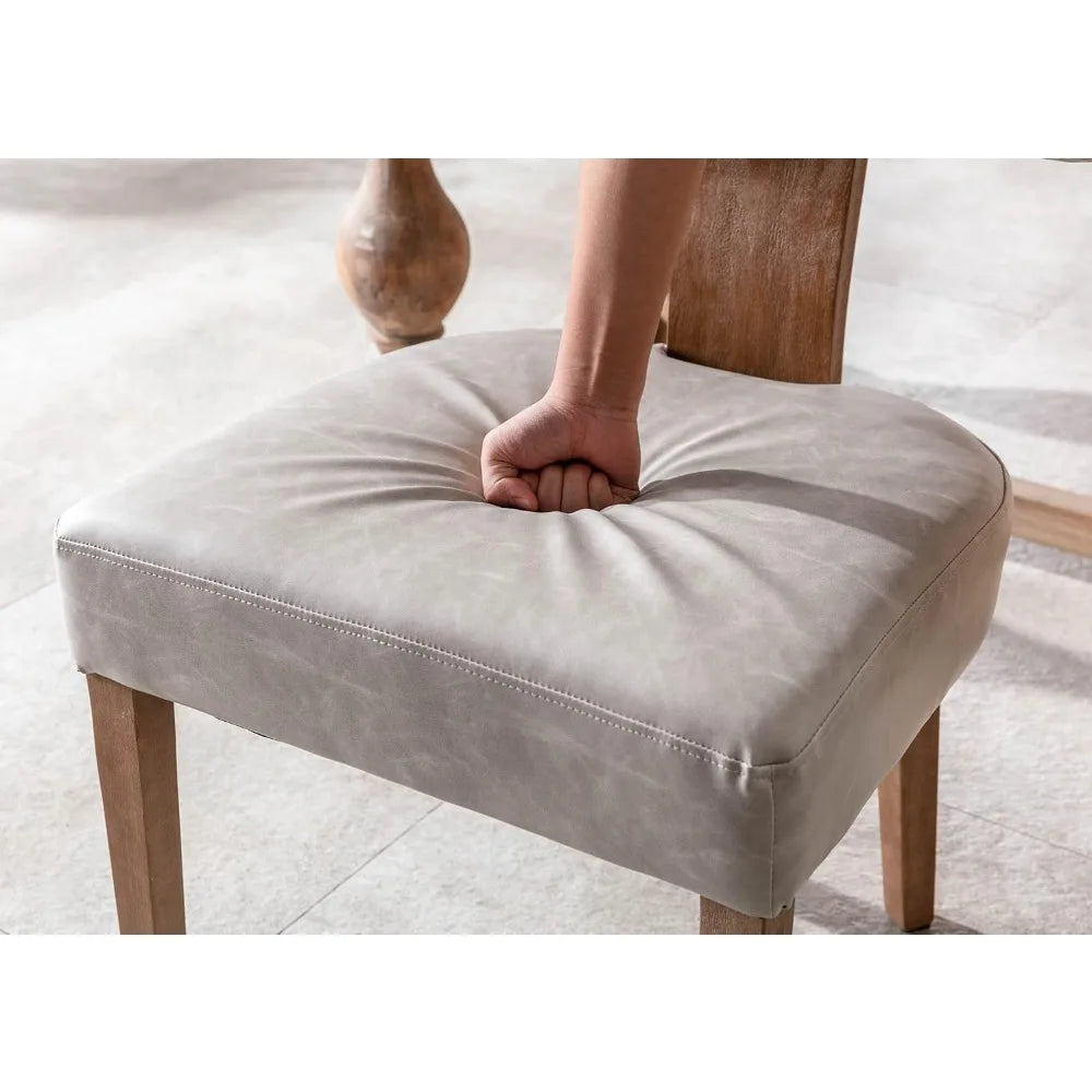 Upholstered PU Leather w/Wood Leg
