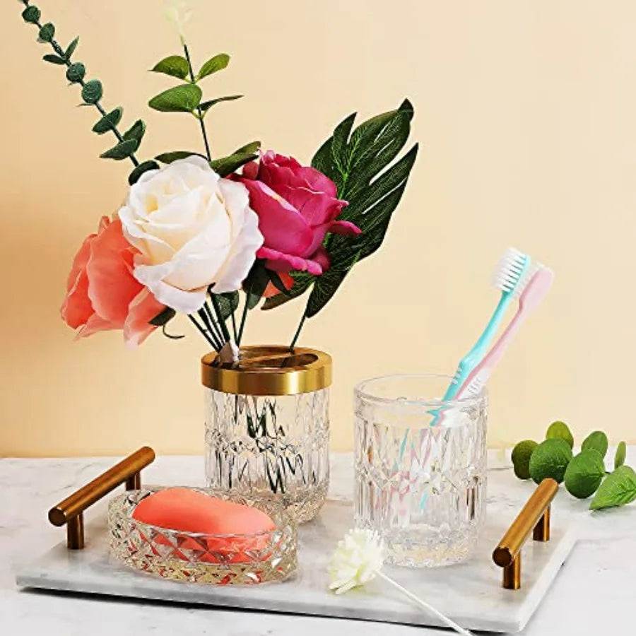 5Pcs Glass Bathroom Accessories