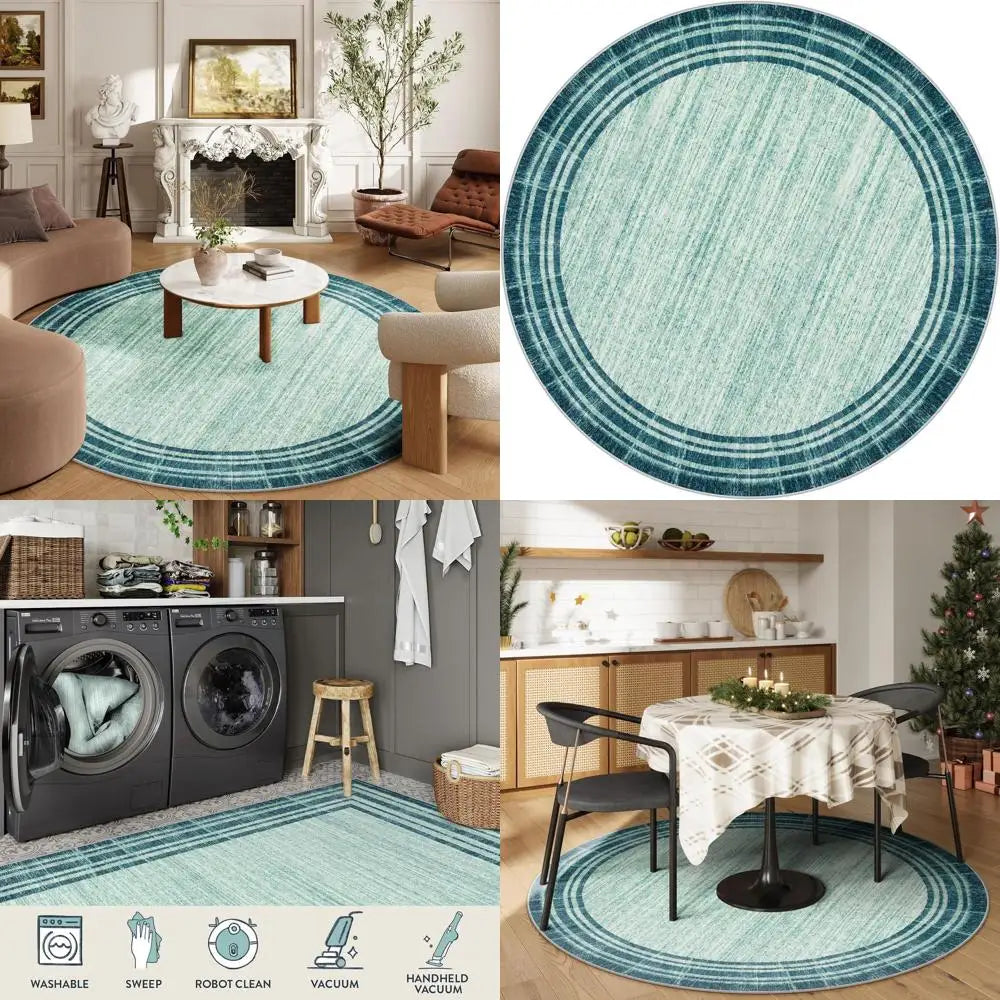 6' Circle Ultra Thin Washable Soft Teal
