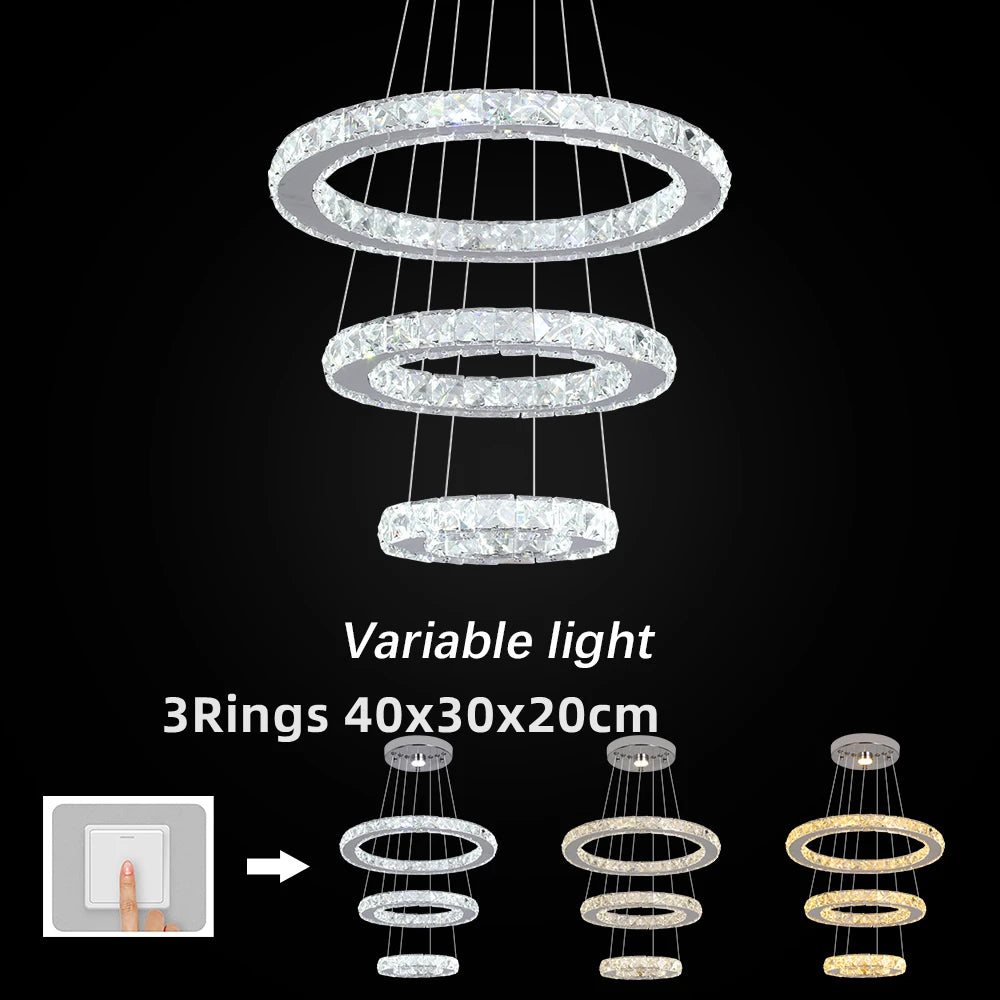 Crystal Chrome LED Chandelier