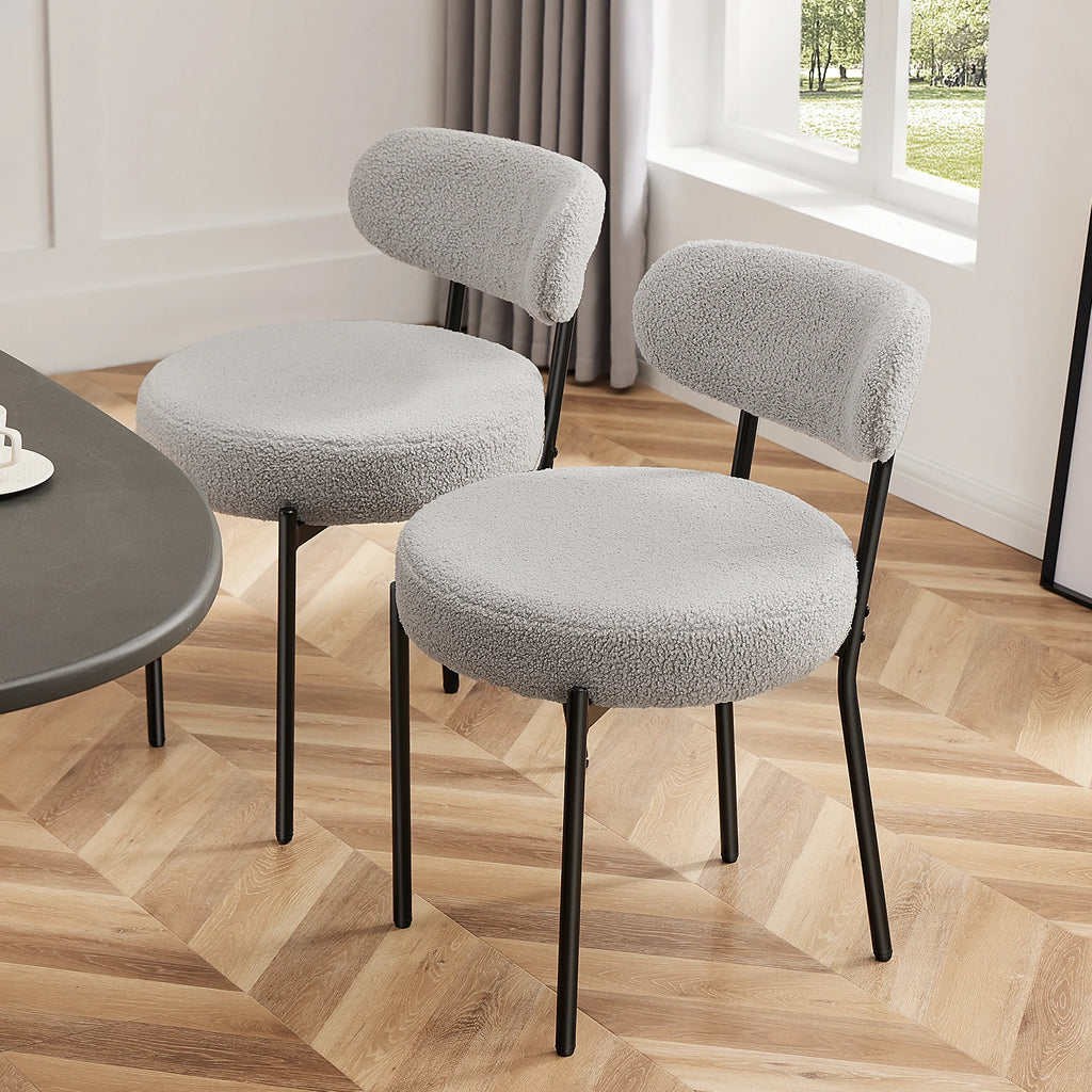 2, Mid Century Modern Round Upholstered