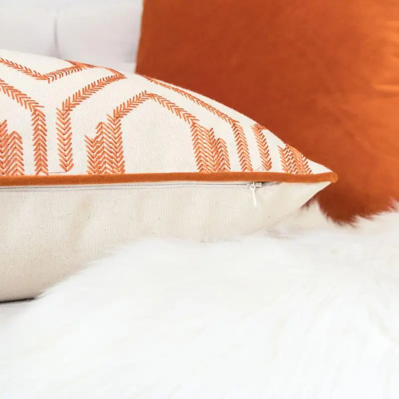 Geometric Embroidered Cotton
