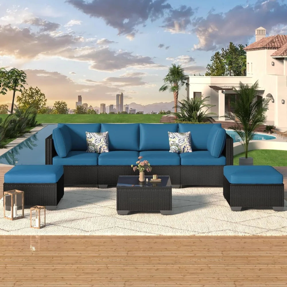 7-Piece Rattan Patio Set