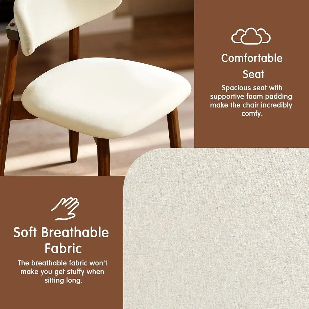 6 Solid Wood, Ergonomic Curved Back